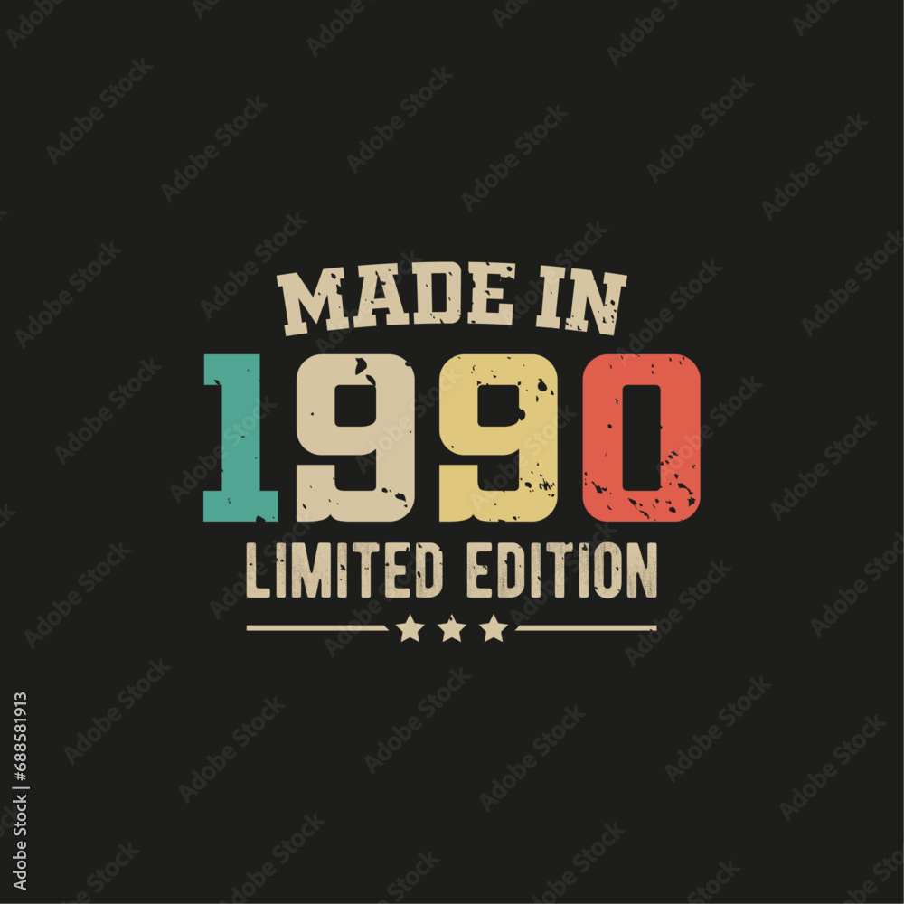 Made in 1990 limited edition t-shirt design