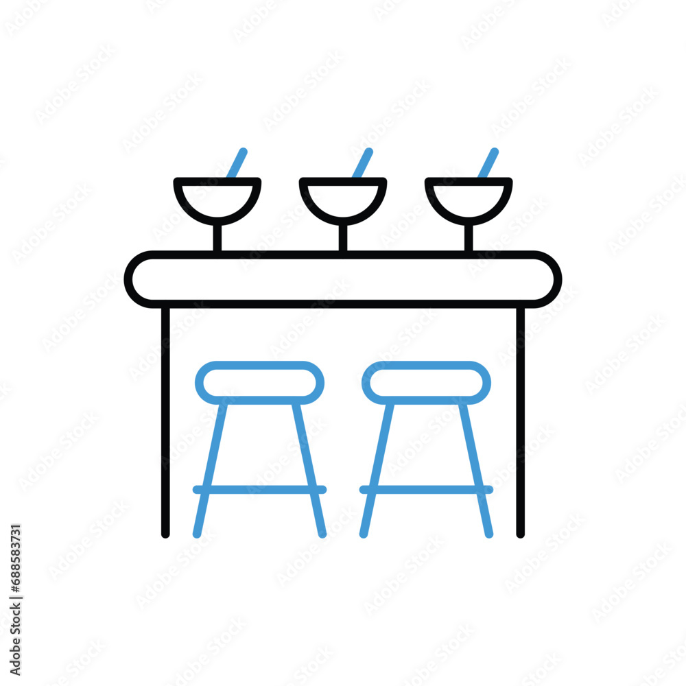 Drink Bar icon vector stock illustration Drink Bar icon vector stock illustration