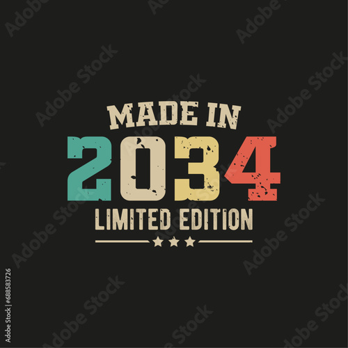 Made in 2034 limited edition t-shirt design