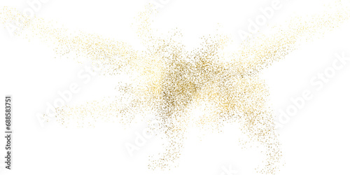 Sparkling dust particles. PNG, Gold sparkle splatter border .Festive background with gold glitter and confetti for celebration. Background with glowing golden particles.