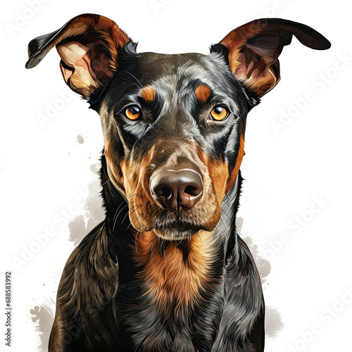 watercolor Dobermann clipart  Generative Ai