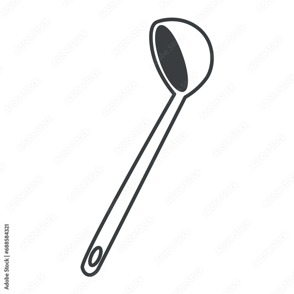 Kitchen element of black line set. A charming illustration in black outline feature a rustic scoop as a focal point, adding a touch of cooking. Vector illustration. Kitchen element of black line set. A charming illustration in black outline feature a rustic scoop as a focal point, adding a touch of cooking. Vector illustration.