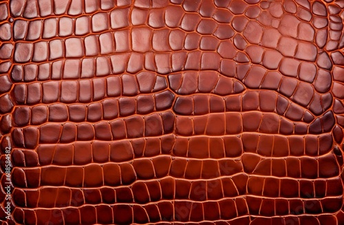 AI generated illustration of a close-up image of a textured brown crocodile leather pattern