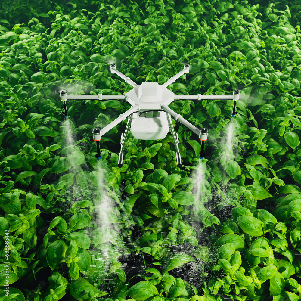Autonomous Drone Conducts Precision Crop Spraying in Verdant Farmland