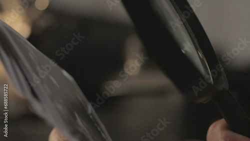 Investigator detective searching confidential files