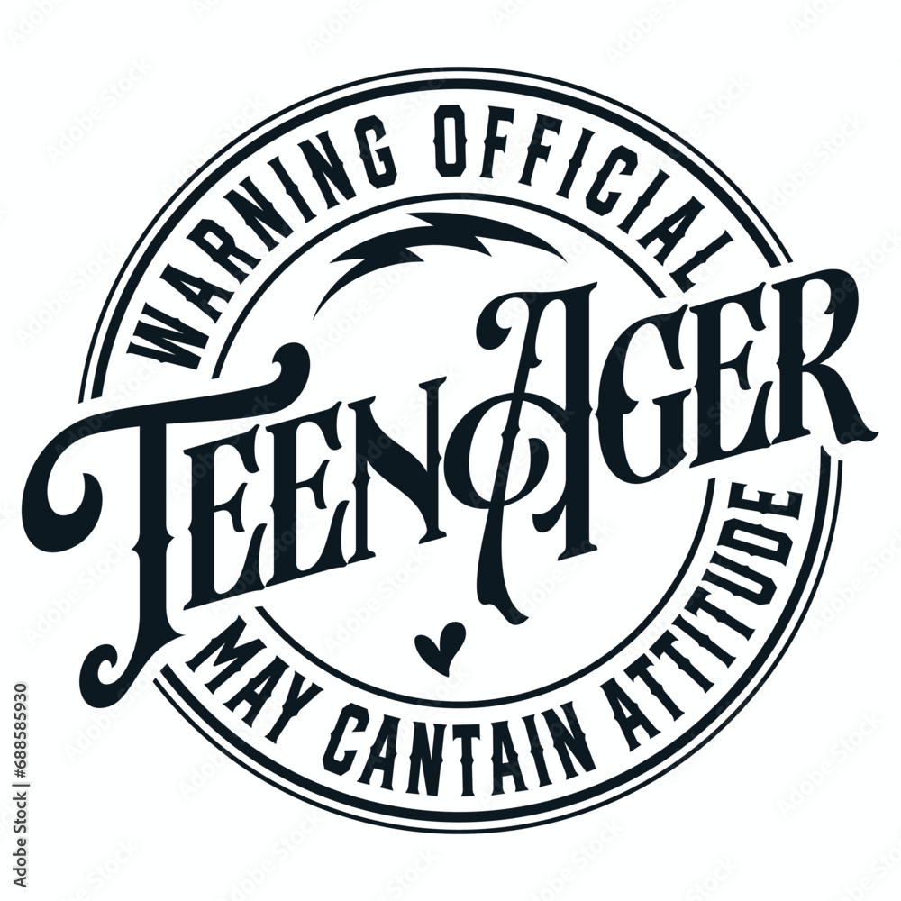 Official Teenager SVG, Warning Official Teenager Svg, 13th Birthday Svg, Birthday Girl Svg, 13th Birthday Png, It's My Birthday Svg