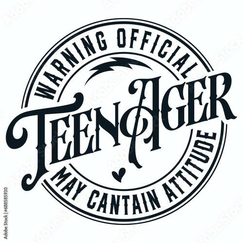 Official Teenager SVG, Warning Official Teenager Svg, 13th Birthday Svg, Birthday Girl Svg, 13th Birthday Png, It's My Birthday Svg
