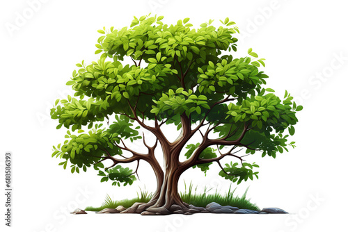 green tree isolated on transparent background