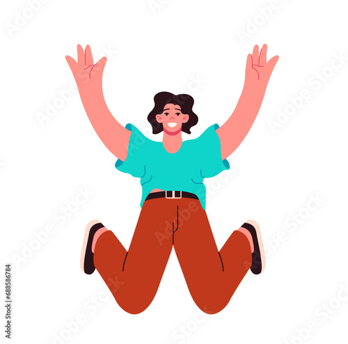 Jumping people vector illustration. People find happiness in carefree act leaping with exuberance Success and joy are intertwined in spirited actions jumping people The jumping people concept