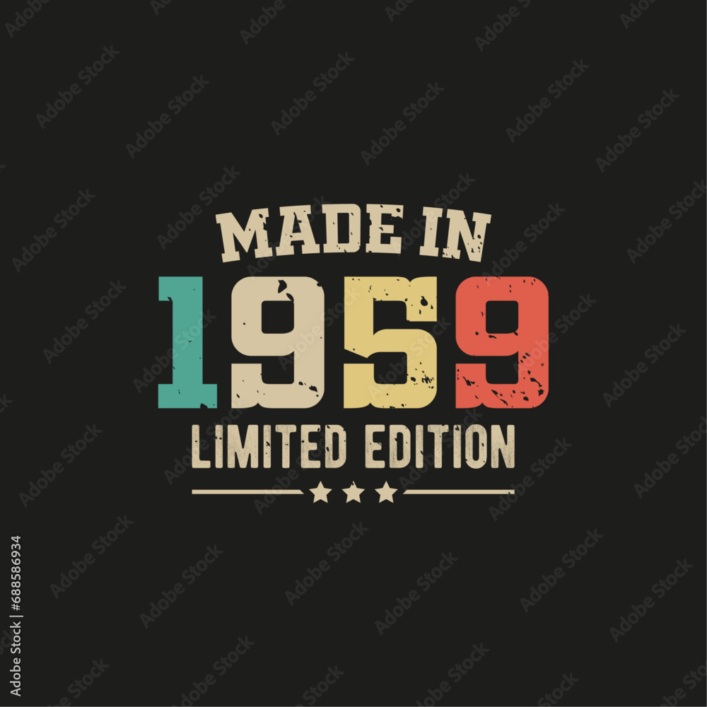 Made in 1959 limited edition t-shirt design