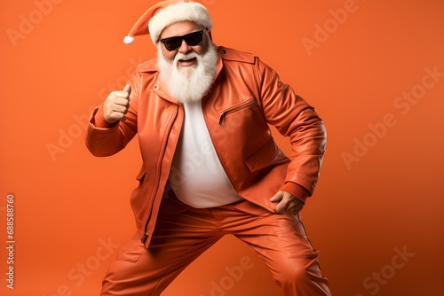 Relaxed Santa Claus Dressed in Trendy Clothes, Modern Santa