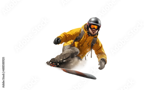 Snowboard Descent Youthful Winter Thrills Isolated on a Transparent Background PNG
