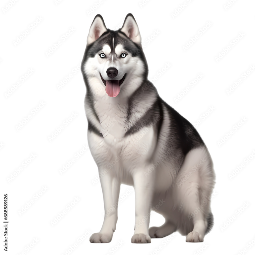 Husky dog isolated on transparent background