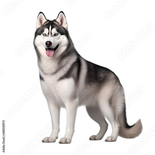 Husky dog isolated on transparent background