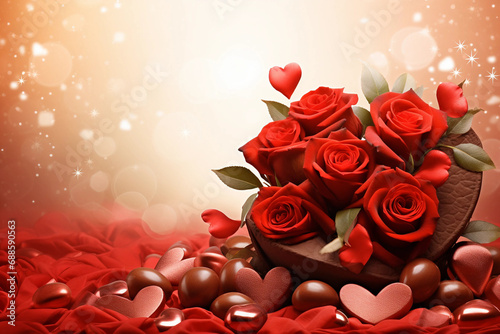 valentine background with roses