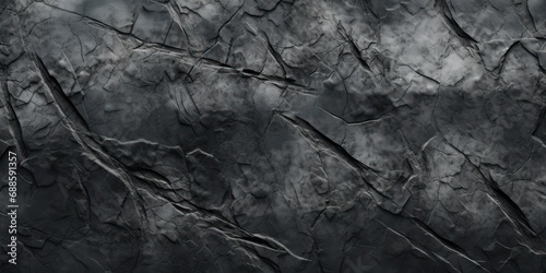 Cracked Concrete Wall, Black Stone Background. Rough Surface Texture
