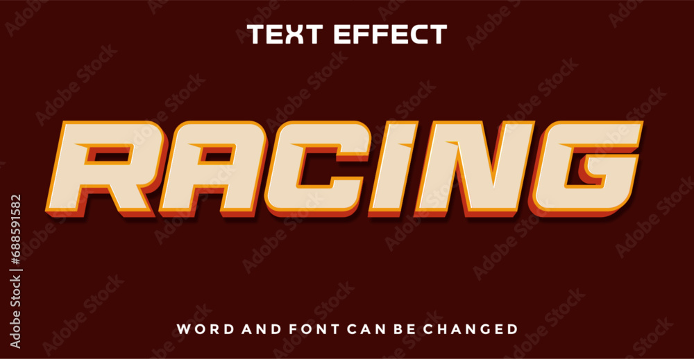 Racing editable text effect