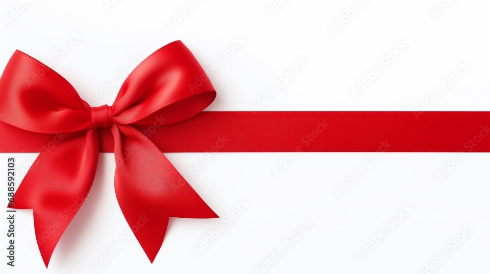 A Festive Red Ribbon with a Delicate Bow A Festive Red Ribbon with a Delicate Bow