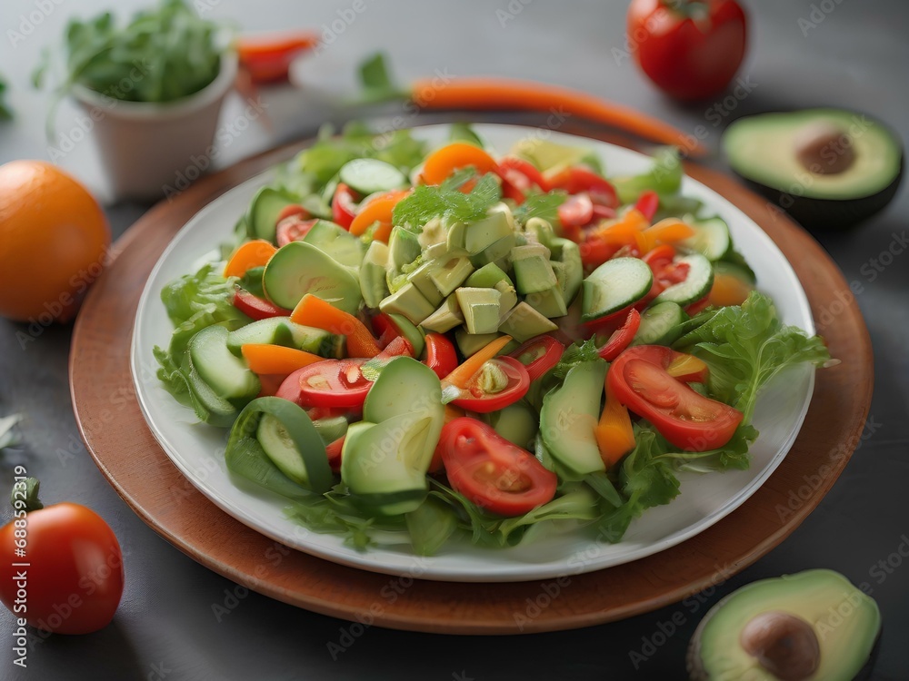 healthy salad with avocado and tomatoes healthy salad with avocado and tomatoes