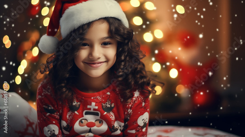 Cute girl pictures in Christmas atmosphere 