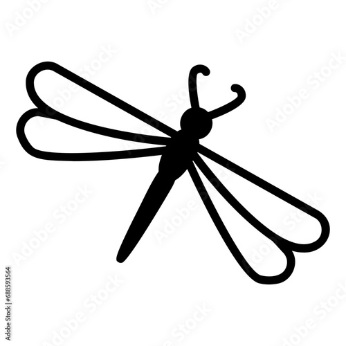 dragonfly glyph icon