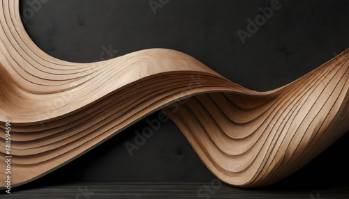 Fototapeta Naklejka Na Ścianę i Meble -  Wooden wave wallpaper