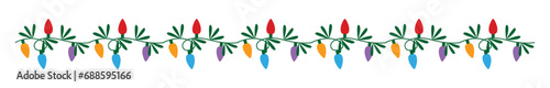 Set of decorative Christmas border, merry Christmas