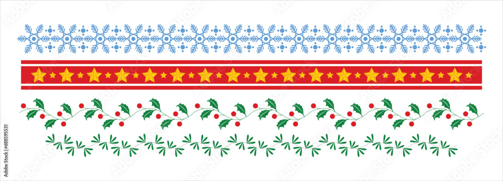 Set of decorative Christmas borders , Merry Christmas Set of decorative Christmas borders , Merry Christmas