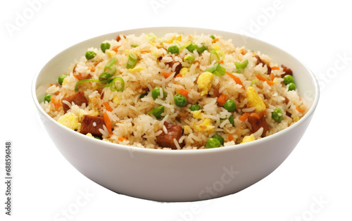 Egg Fried Rice On Isolated Background