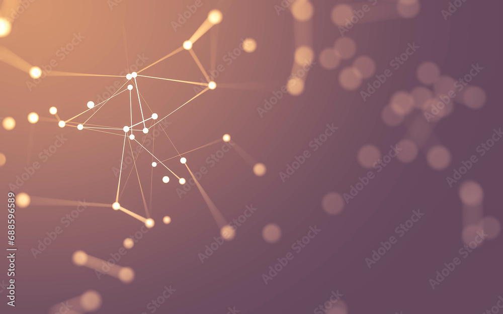 Abstract background. Molecules technology with polygonal shapes, connecting dots and lines. Connection structure. Big data visualization. Abstract background. Molecules technology with polygonal shapes, connecting dots and lines. Connection structure. Big data visualization.