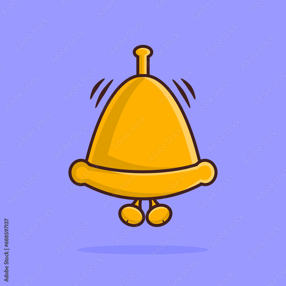single yellow bell design for alarm or notification concept. Designed in a simple flat style. single yellow bell design for alarm or notification concept. Designed in a simple flat style.