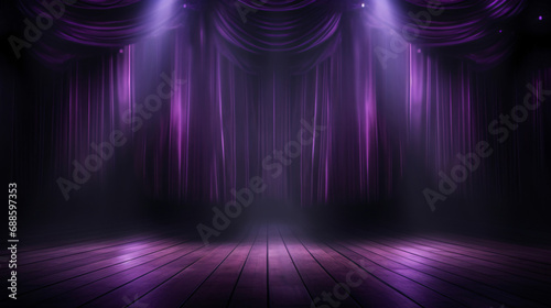 Stage spotlight purple in dark background