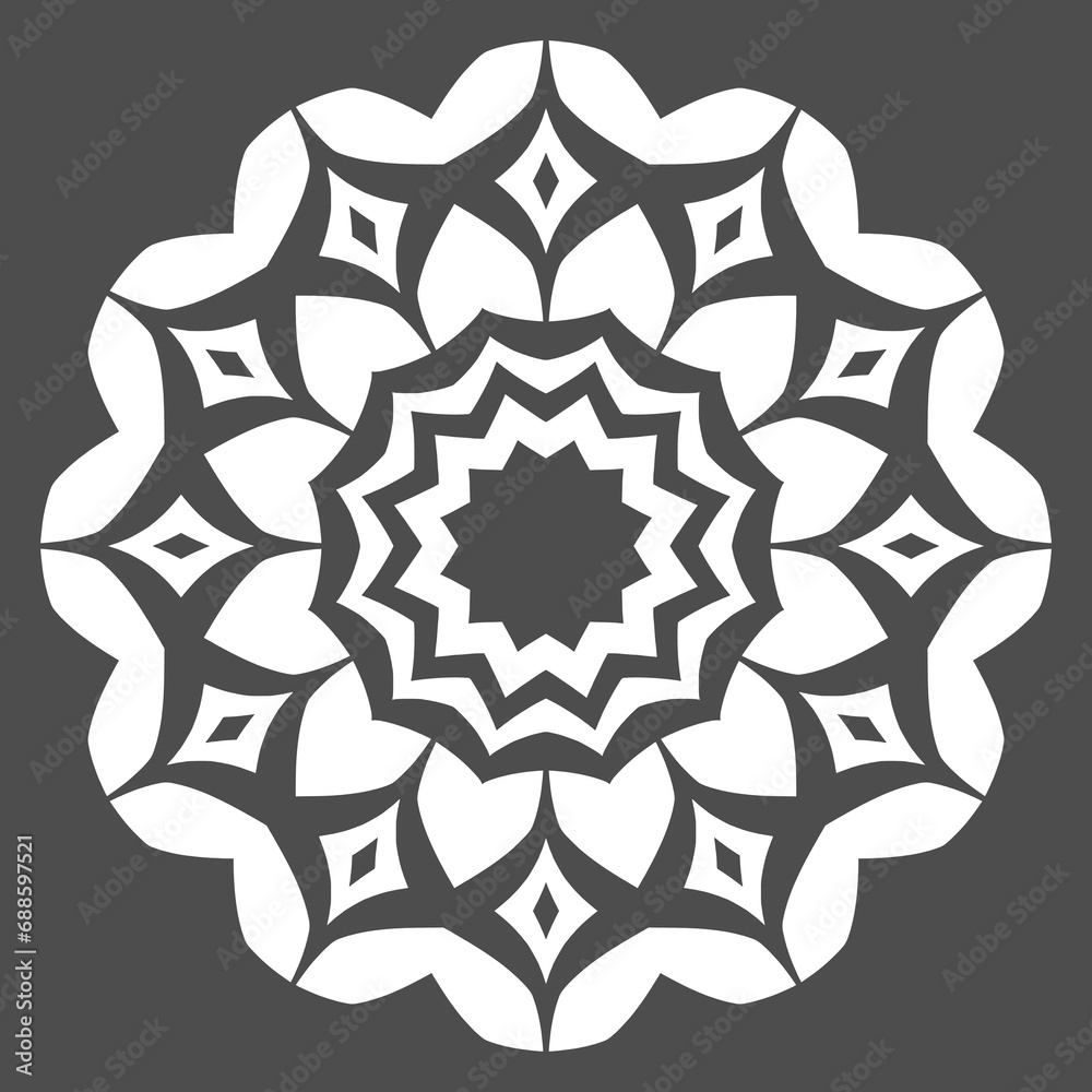 Mandala Pattern design vector element. Islamic, Arabic, Arabesque, Indian, Kaleidescope motif pattern. Abstract pattern element for ornament and decoration graphic. Flower floral motif element.