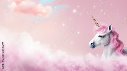Cute pink unicorn art