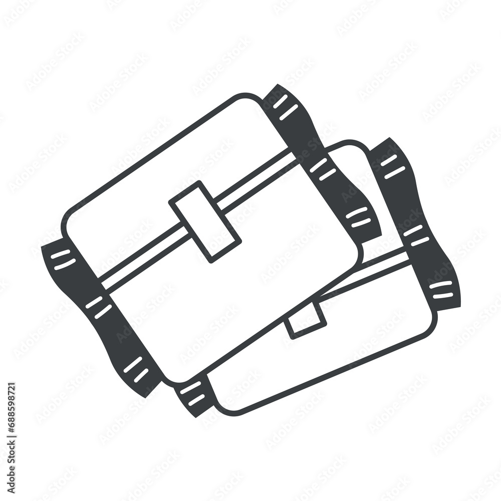 Element of menstruation themed set. A powerful portrayal of women's strength in this artwork, featuring bold black outlines and detailed gaskets. Vector illustration.