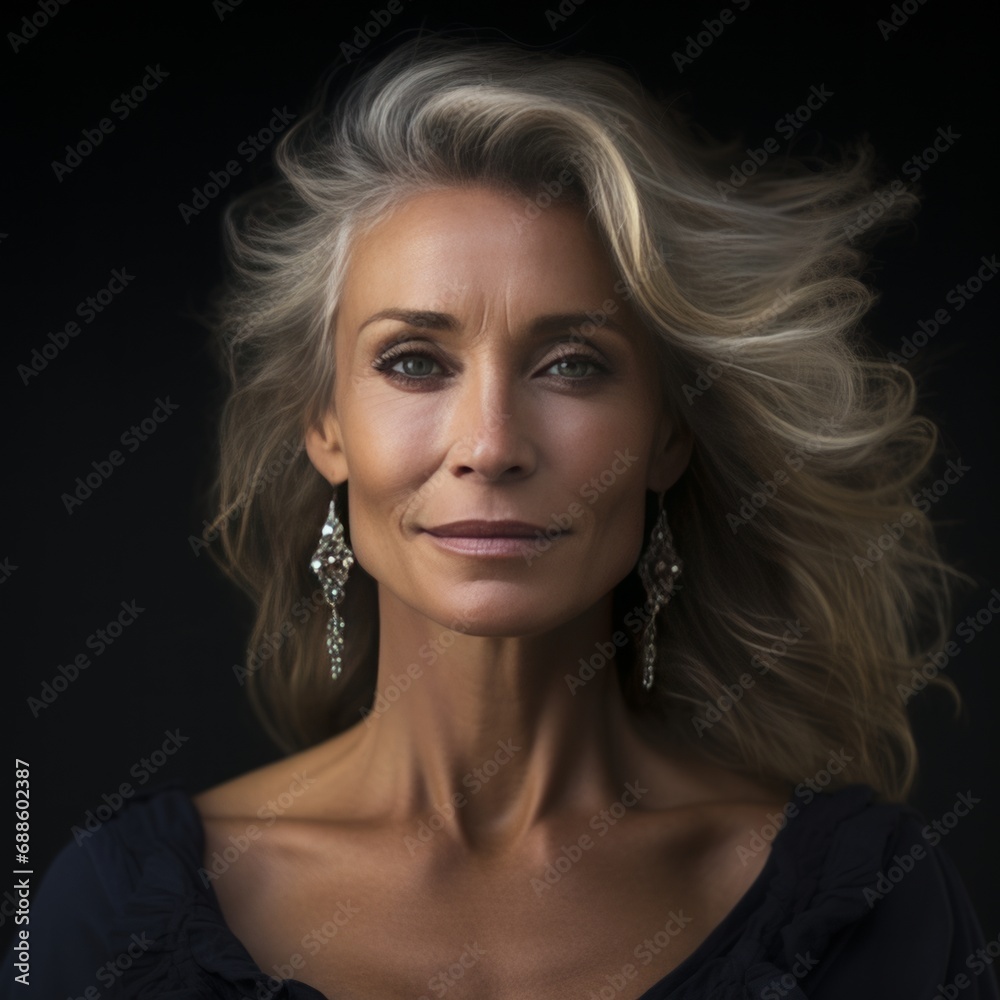 fashion portrait photography, of an 50 year old supermodel, with emotive eyes, high quality fashion portrait photography, of an 50 year old supermodel, with emotive eyes, high quality