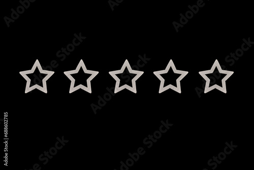 gray  silver five star shape on the background of the blackboard. Increase rating or ranking  evaluation  classification idea.