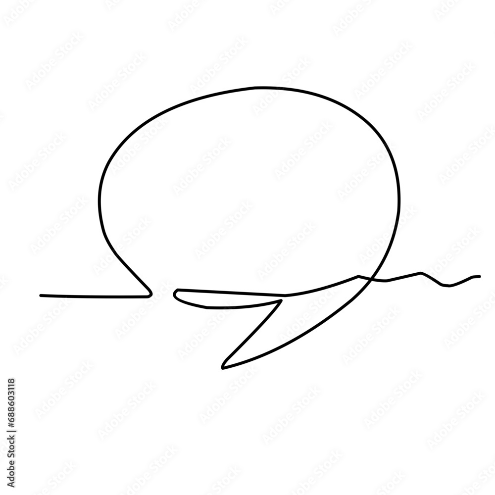 Chat bubble Round Continuous Line Chat bubble Round Continuous Line