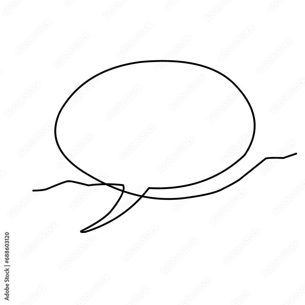 Chat bubble Round Continuous Line Chat bubble Round Continuous Line