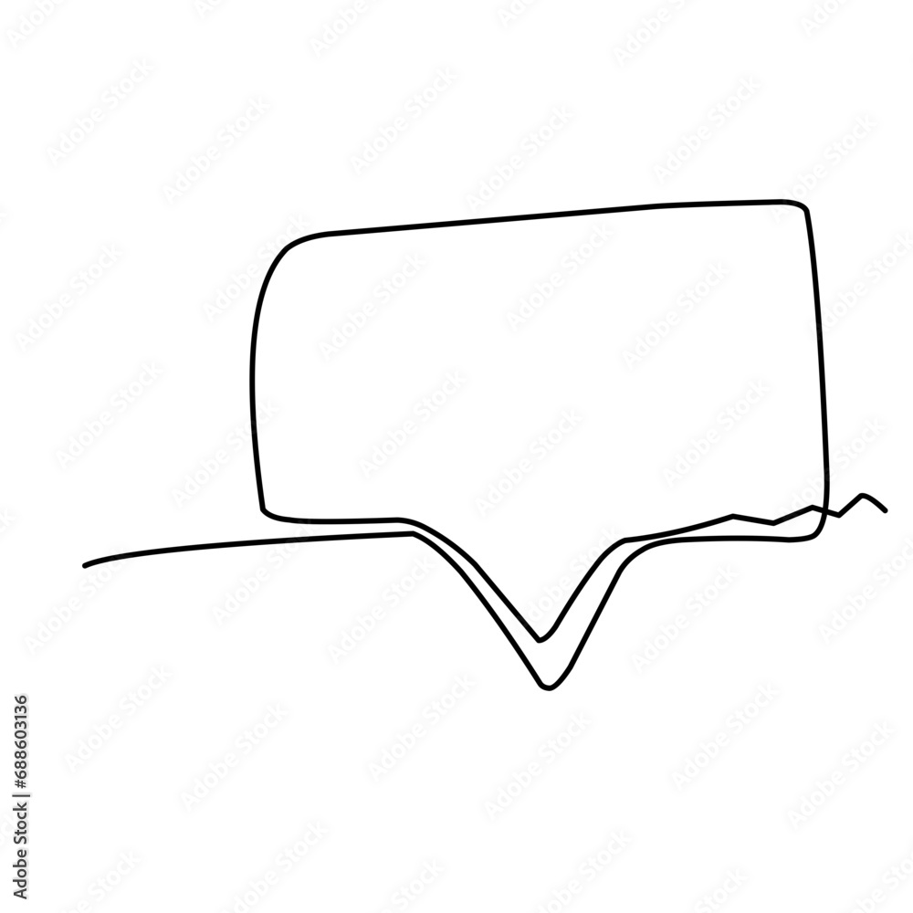 Naklejka premium Chat bubble Round Continuous Line 