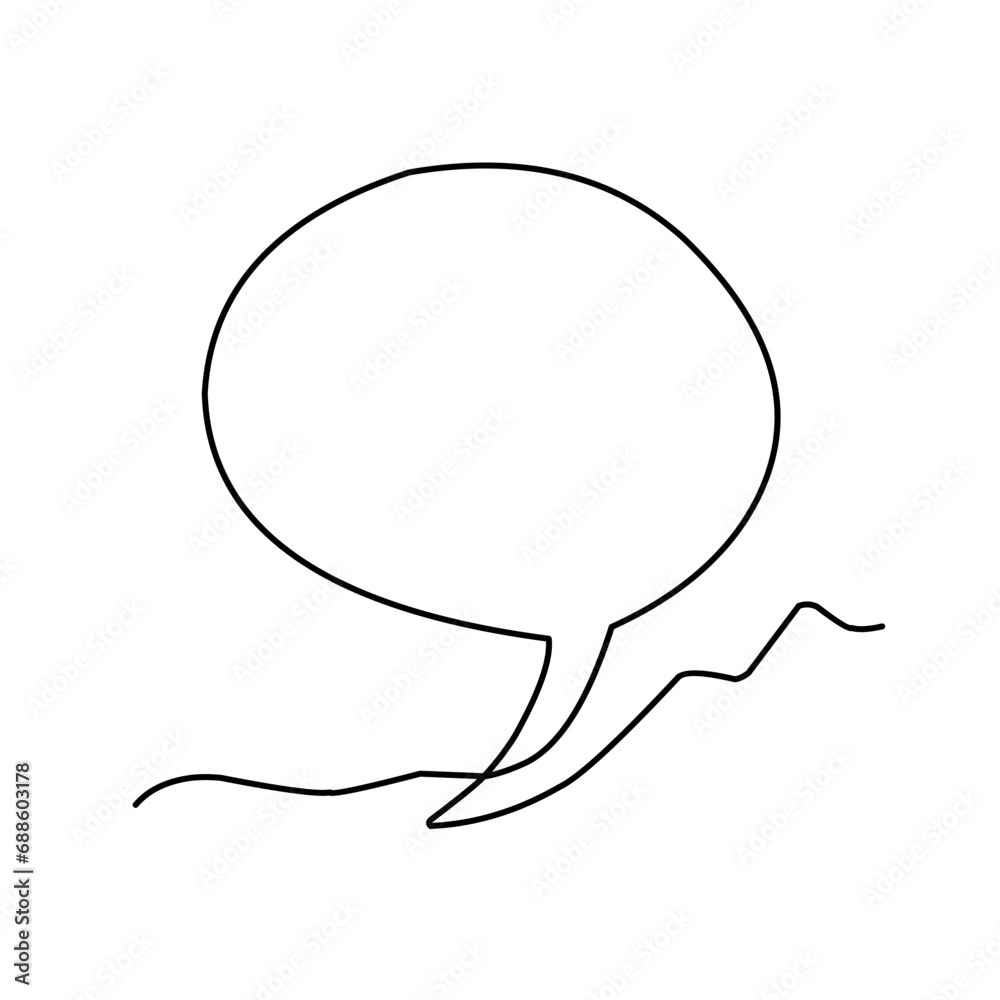 Chat bubble Round Continuous Line Chat bubble Round Continuous Line