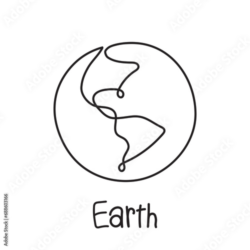 Earth cartoonic style flat illustration globe vector design element for logos, icons, cartoon poster design. photo