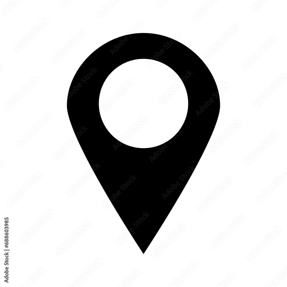 Point location position pin maps contact address gps icon logo isolated on white background. Vector illustration Point location position pin maps contact address gps icon logo isolated on white background. Vector illustration