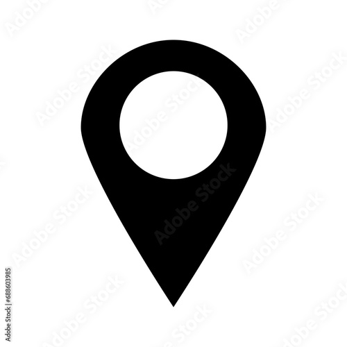 Point location position pin maps contact address gps icon logo isolated on white background. Vector illustration