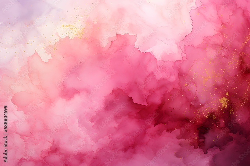Watercolor Pink Sky Cloud Background