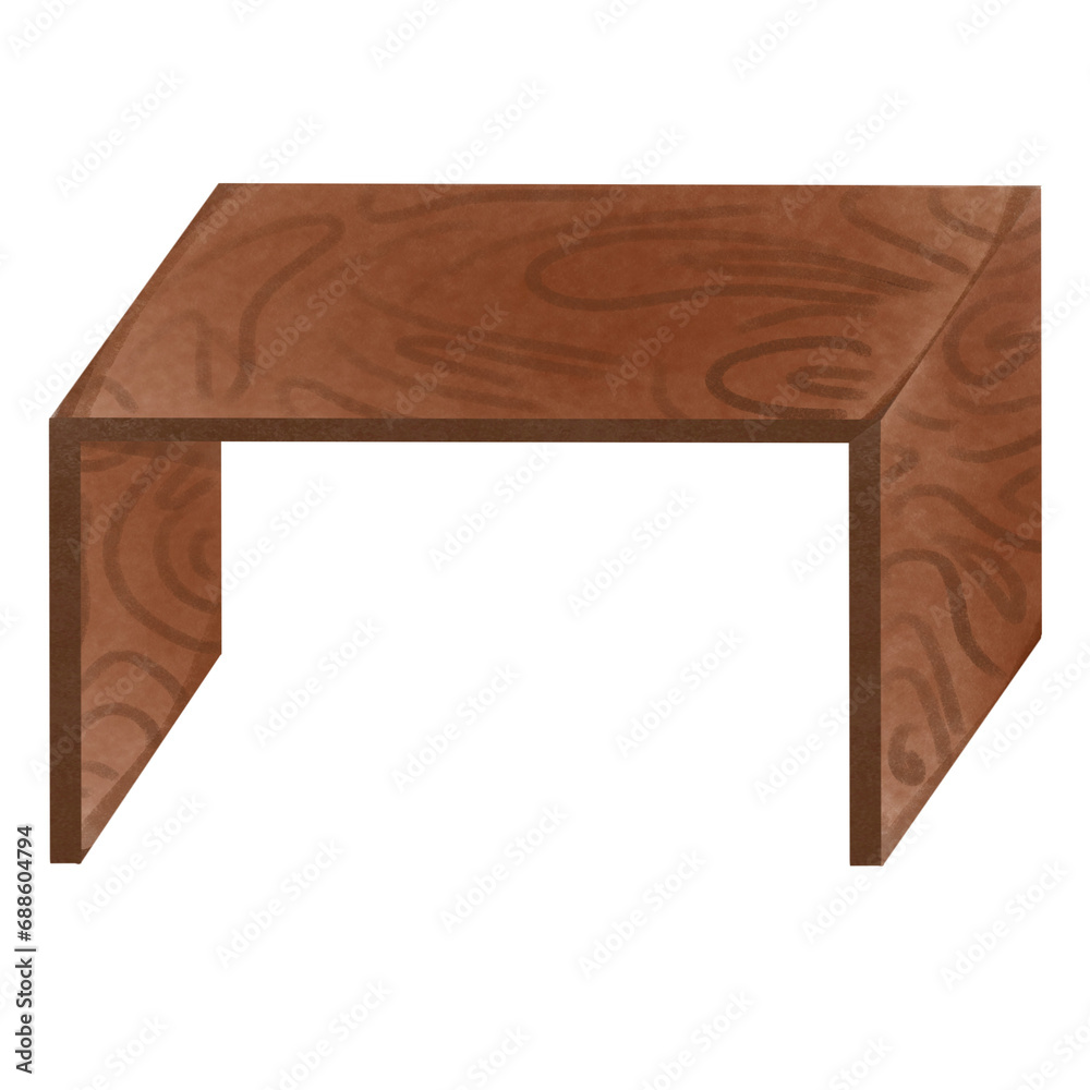 Wooden light brown table with tiger strips