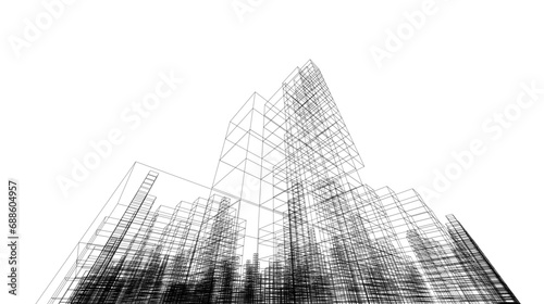 abstract architecture vector 3d illustration