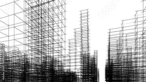 abstract architecture vector 3d illustration