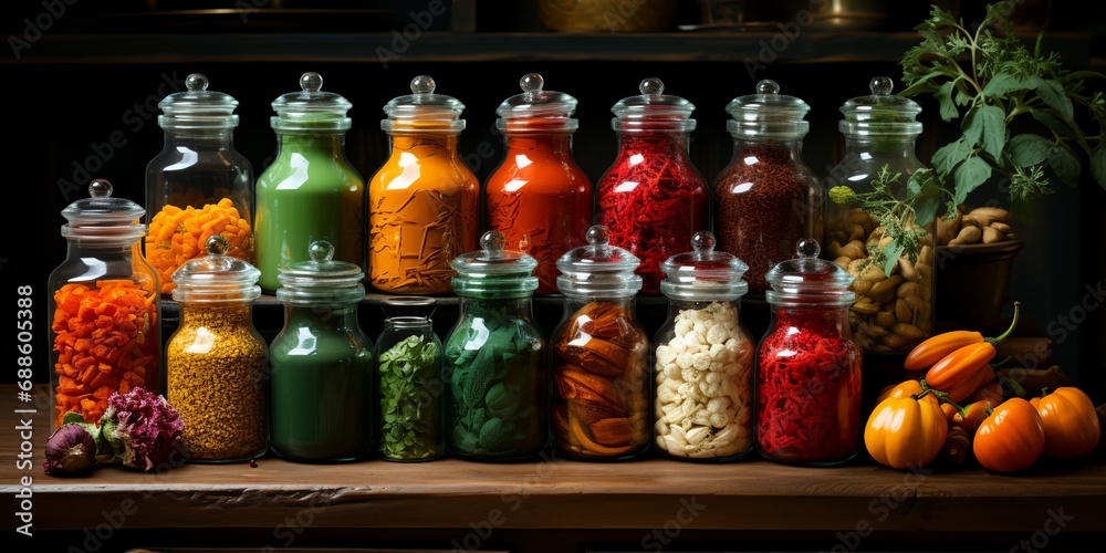 Canned food in a glass jar