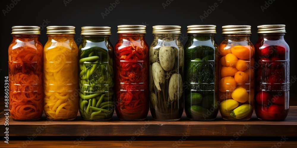 Canned food in a glass jar Canned food in a glass jar